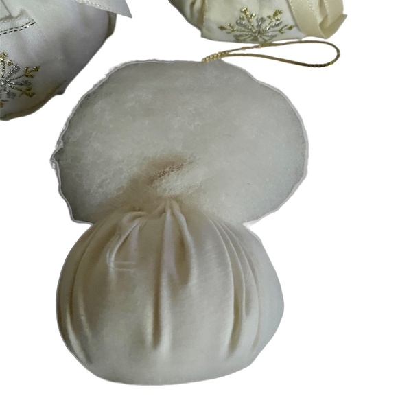 Vintage White Handmade Snow Angel Christmas Ornaments Set of 10 - Picture 5 of 12